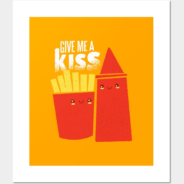 Fries ketchup kiss Wall Art by LR_Collections